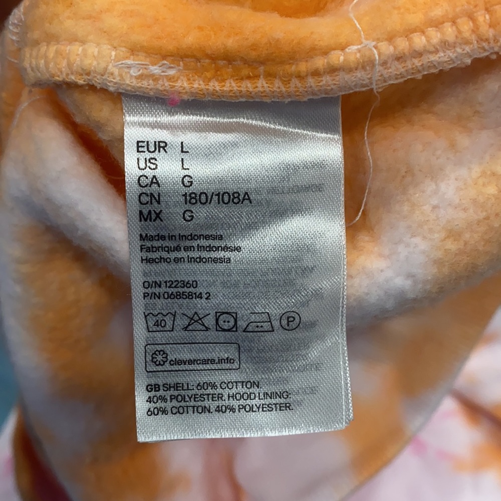 NWOT Men’s Custom Tie Dye H&M Hoodie - Picture 5 of 5